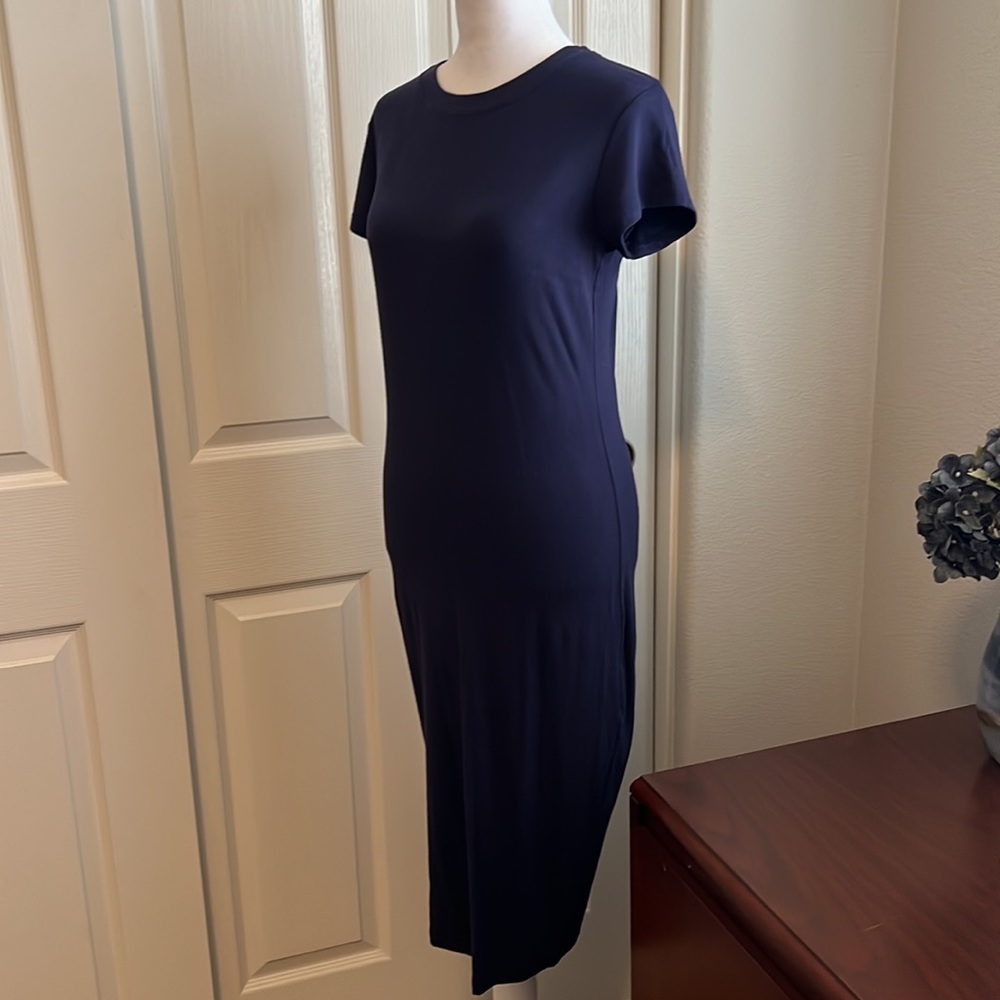 Amazon Women’s Navy Short Sleeve Crew Neck Midi Dress Size Small NWOT - Picture 4 of 10